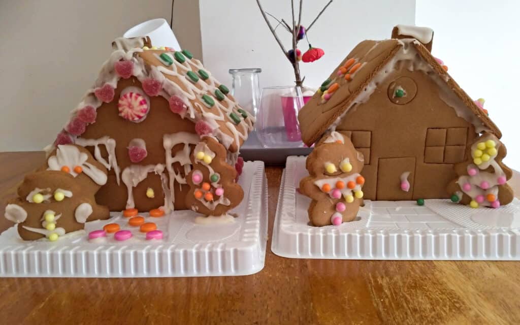 purchased gingerbread house kits
