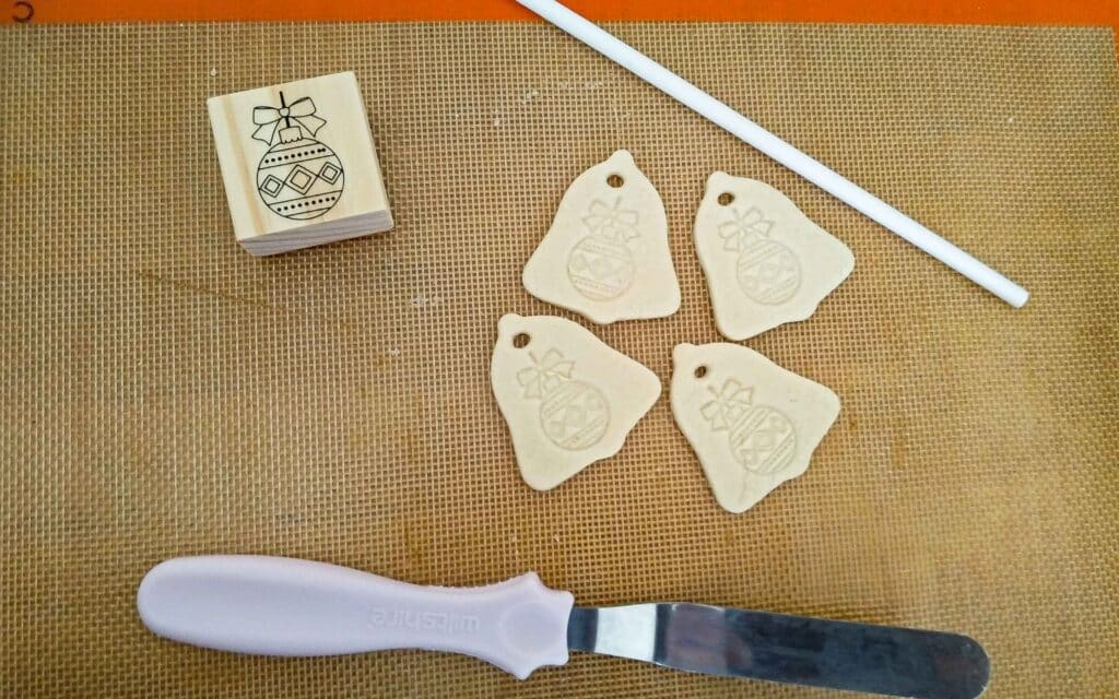 salt dough ornaments and christmas stamp